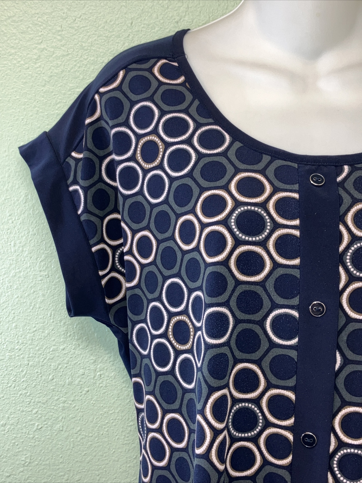 Adele & May Black White Geometric Pattern Blouse … - image 11