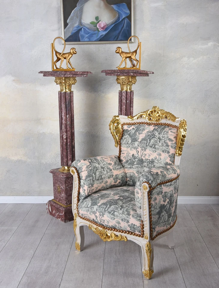 Antik Sessel Kinder Sessel Armlehnstuhl Barock Stuhl Kinderzimmer Armlehnsessel - Bild 2 von 4
