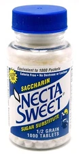 Necta Sweet Saccharin Sugar Substitute Gluten Free 0.5 Grain Tablets 1000 ct
