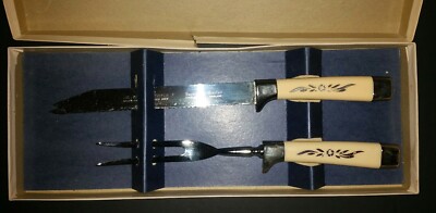 Vintage Emdeko Regent Sheffield England Stainless Steel Cutlery Set of 2 - 1965