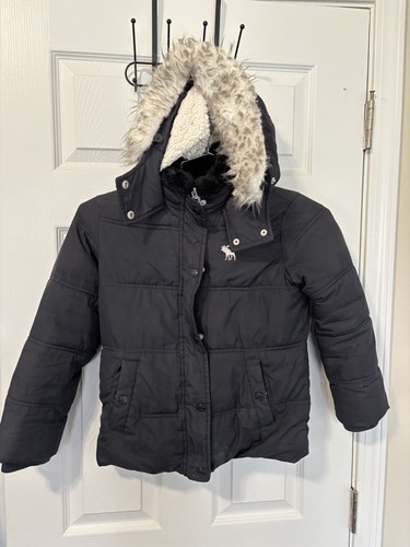 Girls 7/8 Abercrombie And Fitch Kids Winter Hooded Coat