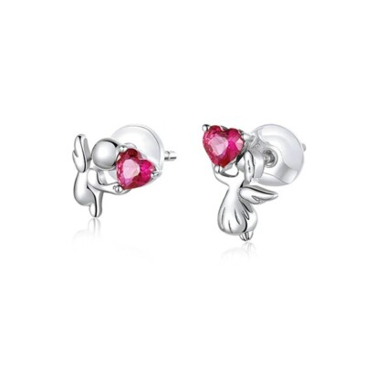 Orecchini in argento Sterling 925 orecchini con ali d'angelo in zircone di cristallo blu per regali di gioielli di moda da donna  36