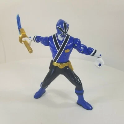 2011 Bandai SCG P.R Power Rangers Blue Samurai Action Figure with Sword - Image 1 of 4