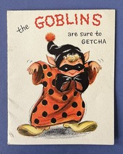 Vintage 1950s Halloween Greeting Card Hallmark Cards