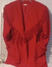 Speigel Red Vintage Fringe Coat