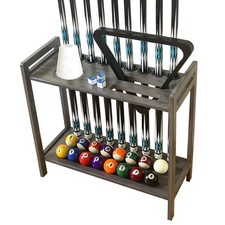 Pool Stick Holder Floor Stand Holds 9 Cues Pool Table Accessories. Wooden 2...