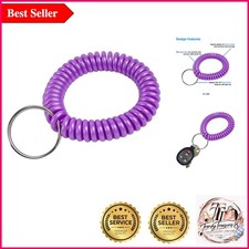 Purple 2 Spiral Wrist Coil with Steel Key Ring Durable, Flexible Waterpr...