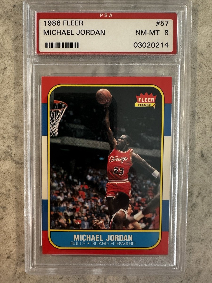 1986-87 MICHAEL JORDAN! RC PSA 8 Fleer #57 Rookie BULLS HOF GRAIL