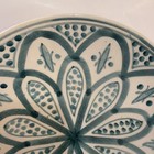 Moroccan Ceramic Plate Hand Painted Symmetrical Zwak Floral Mandala Style Signed — photo 3