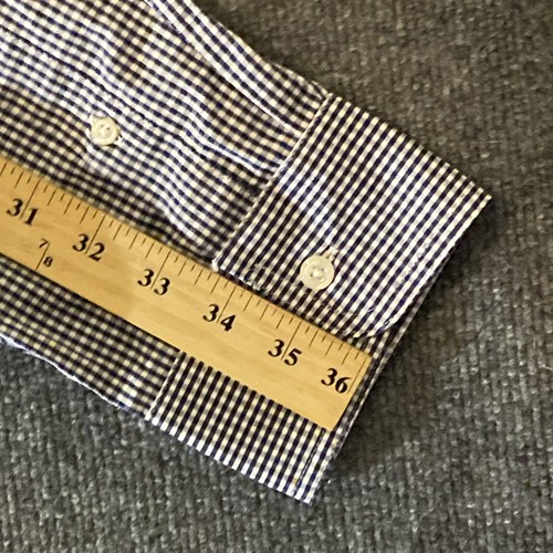 CHAPS Big & Tall Button Down Shirt Mens 2XB Navy White Plaid Stretch NEW NWT - Picture 13 of 15