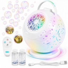 Rechargeable Bubble Machine for Kids, Remote Control 90 /360 rotati