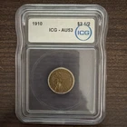 1910 Icg-AU53 Gold Indian Head $2 1/2