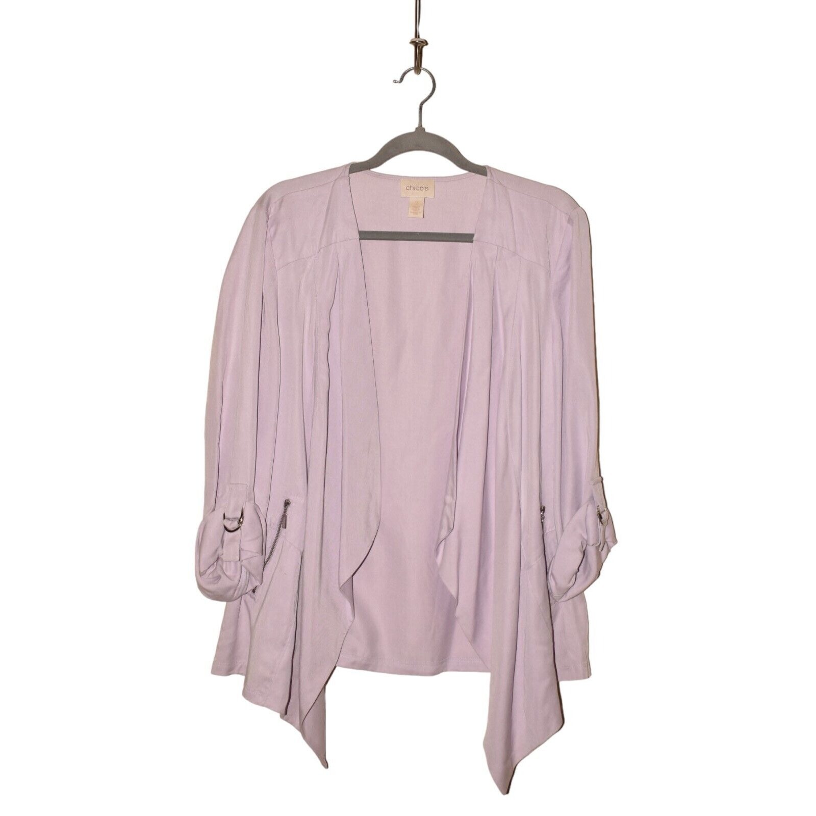 CHICO'S $129 Soft Drape Open Jacket Lavender Chic… - image 1
