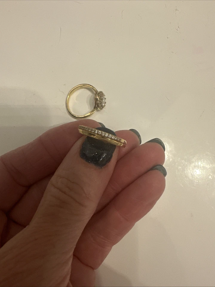 Rose Gold Wedding Ring Set Simulated Diamonds Size 5.5 And 6 - Image 4 of 4