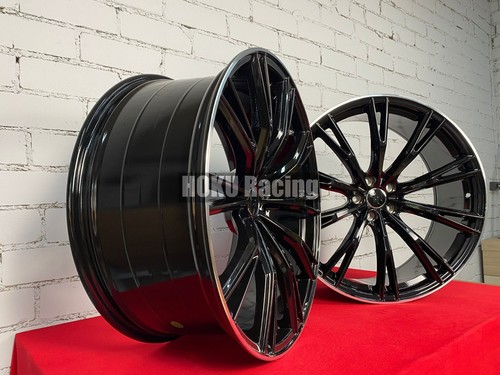 4X 22" ABT style Black 9.5J 5X112 alloy wheels for Audi A5 A6 A7 Q5 Q7 etron - Picture 6 of 20