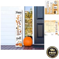 47" Happy Fall Y'all Wooden Welcome Sign   Perfect for Thanksgiving Cheer
