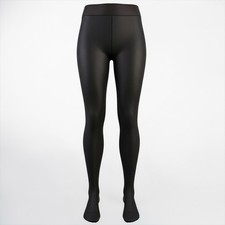 Black Fleece Lined High Waisted Thermal Footed Leggings S/M