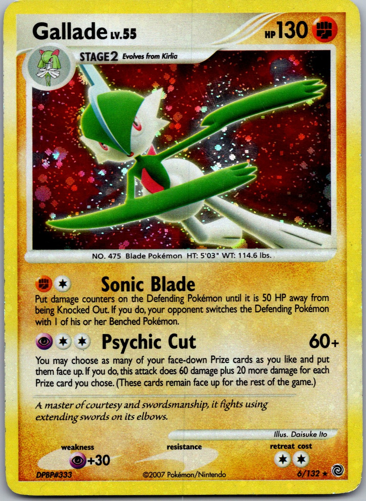 Gallade Holo Rare Secret Wonders 6/132 NM