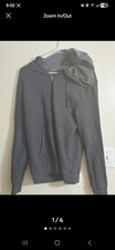 Men's Small Gray Zip Fleece Jacket With Hood