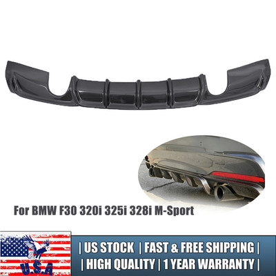For BMW F30 320i 325i 328i M-Sport Real Carbon Fiber Rear Bumper Diffuser Lip