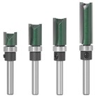 4PCS Straight Router Bit with Bearing, 1/4-Inch Shank Top Bearing Flush Trim ...