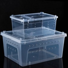 2 Pack Reptile Box Escape-Proof Breeding House Portable Reptile Terrarium Hab...