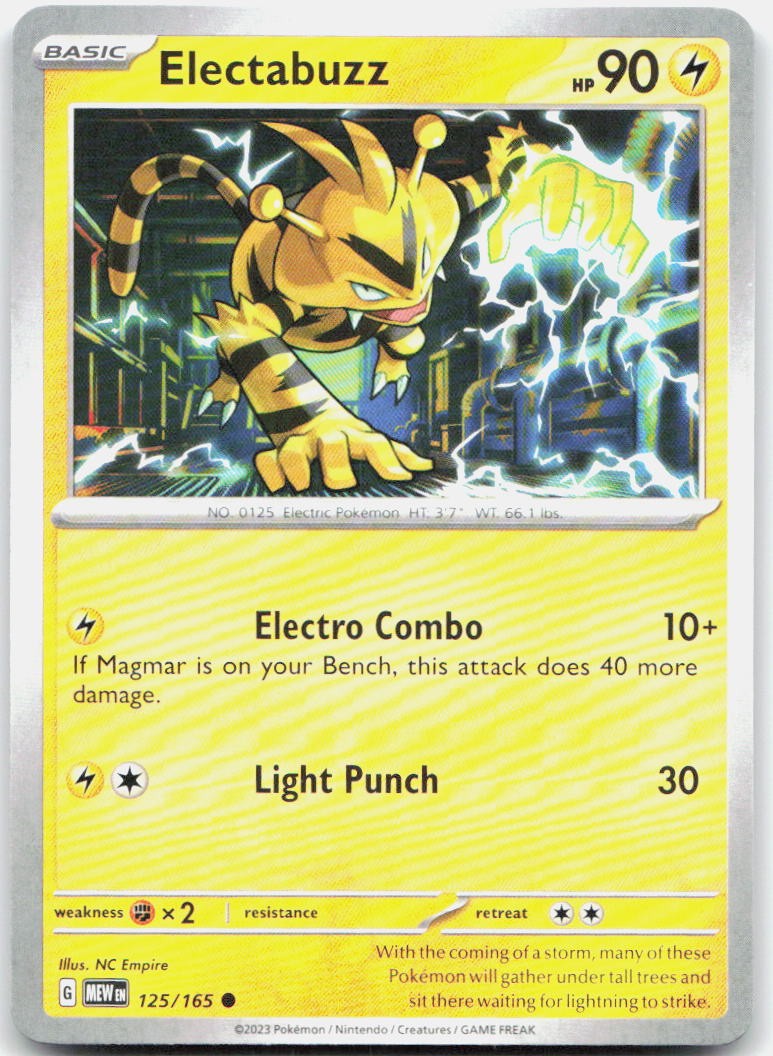 Electabuzz 125/165 SV Scarlet & Violet 151 C NM Pokémon — English