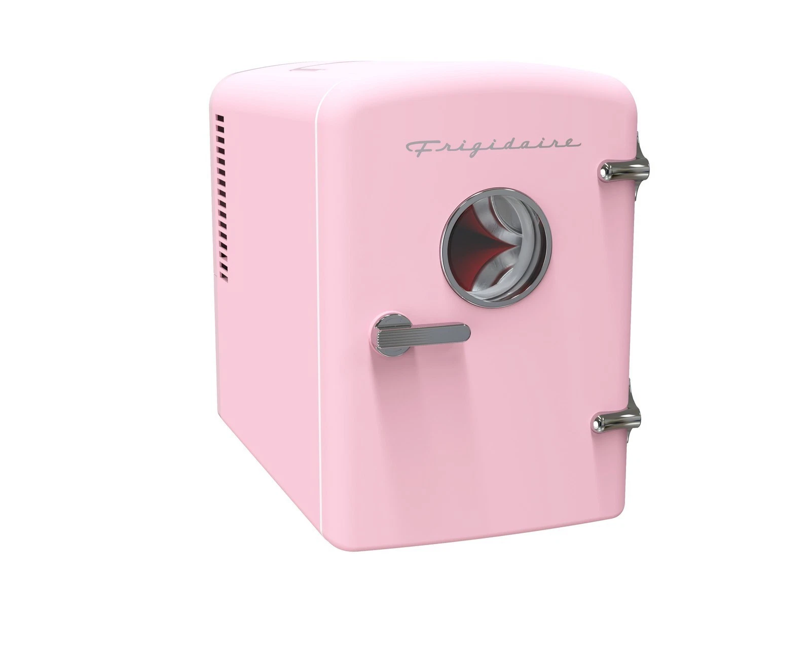Mini Fridge 9 Can Pink Portable Beverage Cooler W/ Car Adapter Travel Bedroom