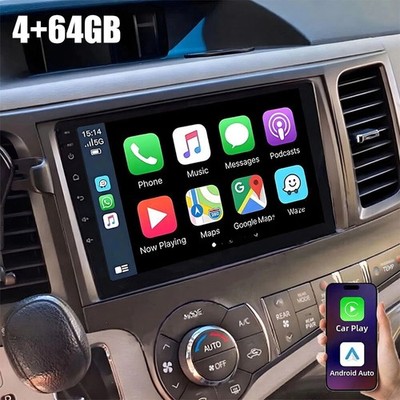64GB Apple Carplay For Toyota Sienna 2011-2014 Android 16 Car Stereo Radio RDS
