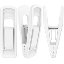 Hanger Clips for Velvet Hangers White 40 PCS Non-Slip Plastic Clips Pant Skir...