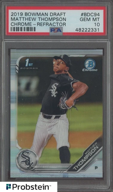 2019 Bowman Chrome Draft Refractor #BDC94 Matthew Thompson RC Rookie PSA 10