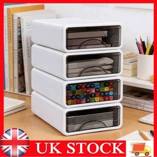 Desk Organizer 4 Tier Stackable Desk Storage Box, Plastic Storage Drawers
