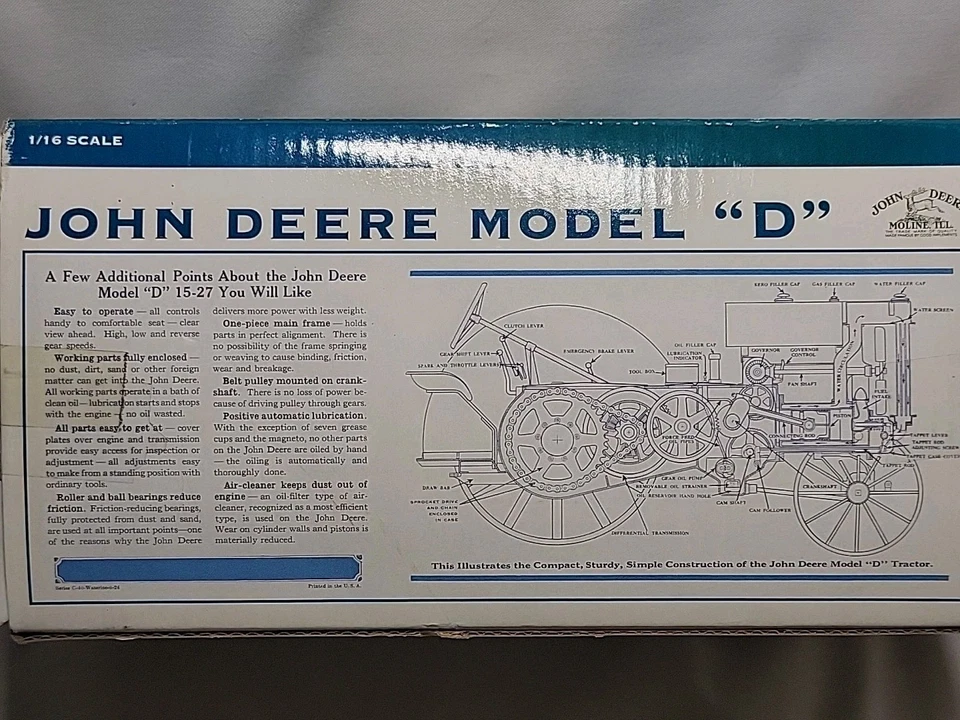 ERTL 1998 1:16 John Deere 1924 MODEL D Diecast Tractor - RARE - Image 3 of 3