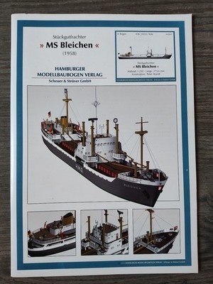 Kartonmodell Stückgutfrachter MS Bleichen 1:250 HMV Hamburger Modellbaubogen ...