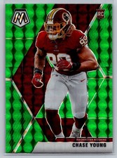 2020 panini mosaic football chase young green prizm rookie card #202. rookie card picture