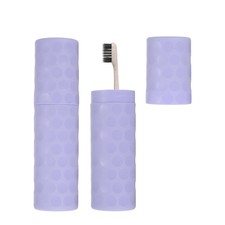 2Pcs Travel Toothbrush Case 8.1x2.2x1.6" Dot Toothbrush Holder Purple