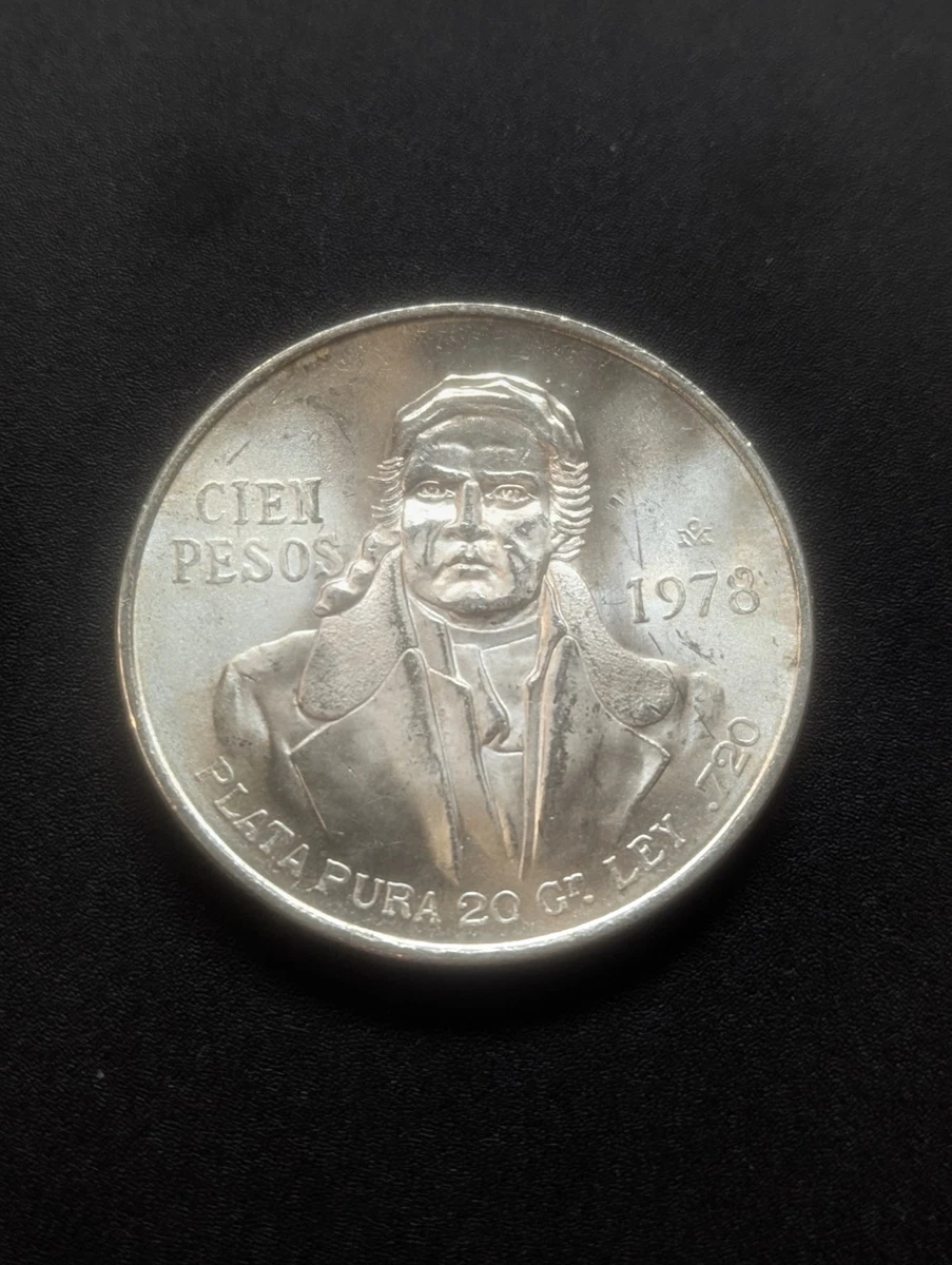 Uncirculated 1978 100 Pesos Denomination Mexican Coins (1905-Now
