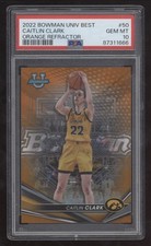2022-23 Bowman University Best ORANGE /25 REFRACTOR #50 Caitlin Clark XRC PSA 10