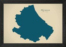Mappa regione Abruzzo poster arte da parete con cornice quadro stampa su tela