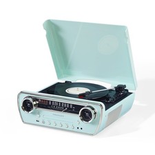 7-In-1 Vinyl Record Player Audio Turntables 3-Speed AM/FM Radio  CD Player