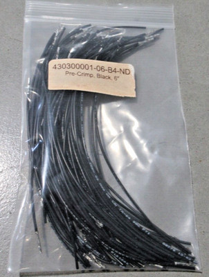 75PCS Molex 0430300001-06-B4-ND 6'' PRE-CRIMP Jumper Cable A2015B BLACK *NEW*