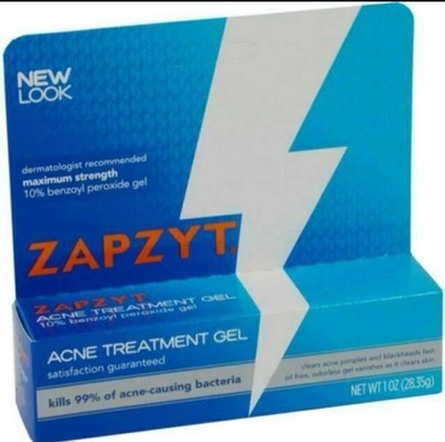 6 Pack Zapzyt Acne Treatment Gel 10 Benzoyl Peroxide Gel 1 Oz Each Exp:1/2027