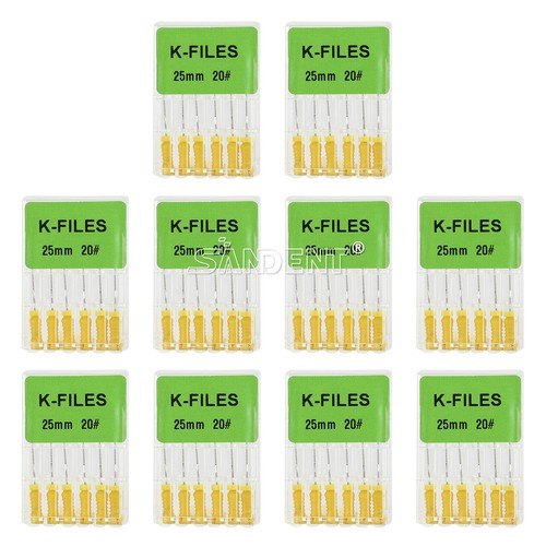 10Confezioni File Canali Radicali Endo Dentali K Acciaio Inox Uso Manuale 25mm Misto - Foto 10 di 85