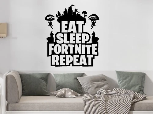 Eat Sleep Repeat Wall Stickers Funny Lama Quote Paratroope Decal Home Decor Art - Picture 1 of 12