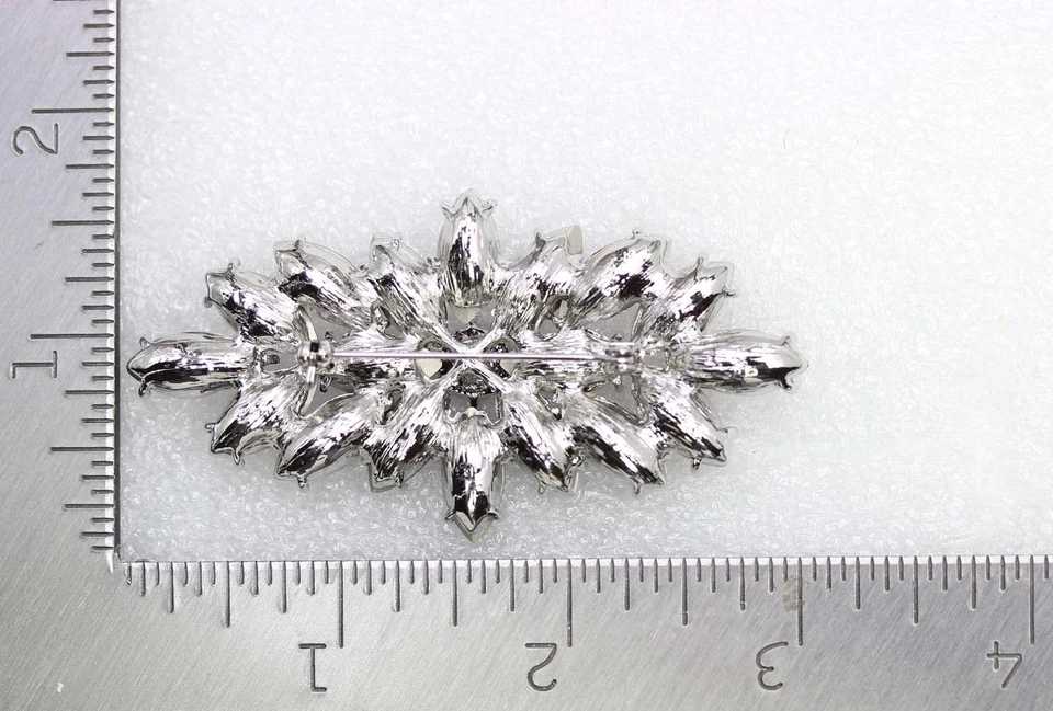 Marquise Big Pin Brooch Gorgeous Navy Blue Crystal - Navy Blue - Image 4 of 4