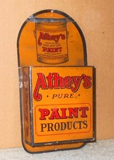 Vintage 1930s/40s Athey's Paint Tin Advertising Display VERY OLD Parker Metal