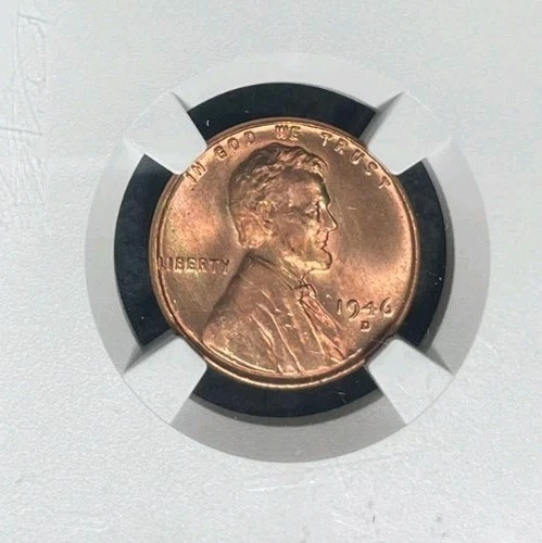 1946-D LINCOLN WHEAT CENT ~ NGC MS 65 RD ~BEAUTIFUL COIN~REF#98-214
