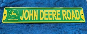 John Deere Road Metal Green Yellow Sign Decor Decoration With Deer
