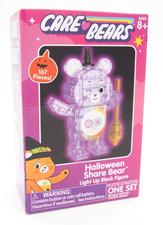 CARE BEARS Halloween Purple SHARE BEAR Witch LIGHT UP Block Figure Build Set NIB