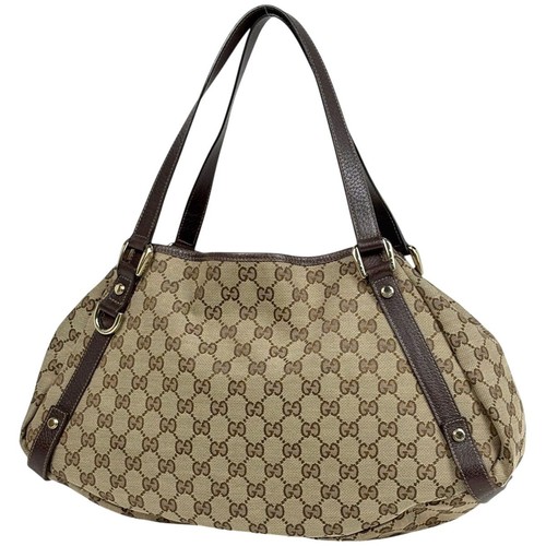 GUCCI 130736 GG Canvas Abbey Tote Hand Bag Tote Bag Brown Used Women From Japan
